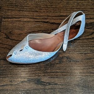 Light gold, real leather, ankle closure flats